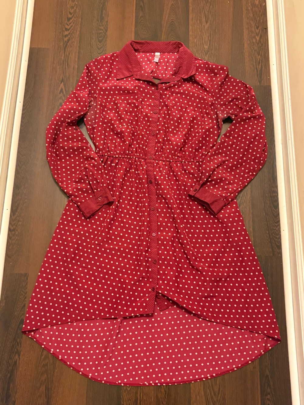 Xhilaration Red and White Polka Dot Dress